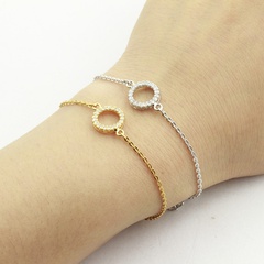 Korean Style Geometric Round Crystal Inlaid Bracelet