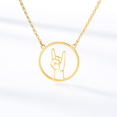 Simple Necklace Gesture Pendant Accessories Stainless Steel Necklace
