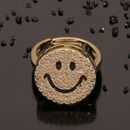 copperplated real gold microinlaid zircon round smiley tail ring tidepicture8