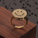 copperplated real gold microinlaid zircon round smiley tail ring tidepicture9