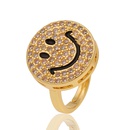 copperplated real gold microinlaid zircon round smiley tail ring tidepicture11