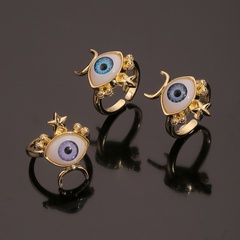 European and American hand jewelry copper Devil's eye index finger alternative tail ring