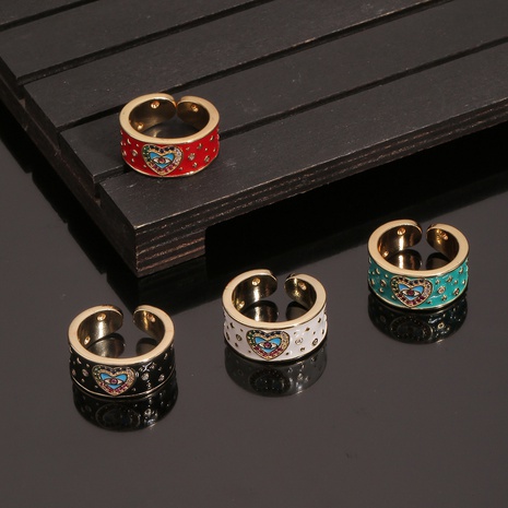 European and American cross-border jewelry drop oil love star devil's eye ring's discount tags