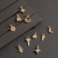 Simple Copper Micro Inlaid Zircon Accessories DIY Six-Pointed Star Five-Pointed Star Ornament Necklace Earrings New Pendant