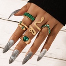 new fashion snakeshaped heart emerald diamond fivepiece ring female wholesalepicture12