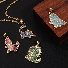 Amazon Wish European and American Geometric Ins Necklace Dinosaur Pendant Fire Dragon Women's Necklace One Piece Dropshipping
