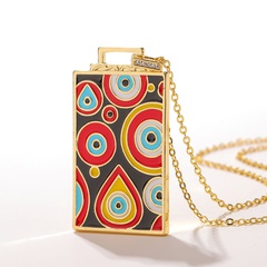 European and American retro jewelry dripping oil pendant necklace