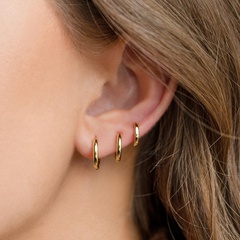 Fashion geometric glossy earrings copper plated earrings
