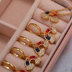 Net Red Wind Rainbow Clouds Earrings Copper Plated Real Gold Creative High Sense Earrings Ins Hot Earrings