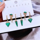 Fashion geometric earrings set rivet geometric malachite ear wholesalepicture8