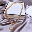 Heartshaped Necklace Copper Plated Gold Fashion Asymmetrical Clavicle Chain Jewelrypicture12