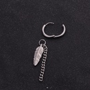 Korean style popular personality stainless steel chain tassel earrings hiphop style mens feather spring nonhole earrings wholesalepicture10