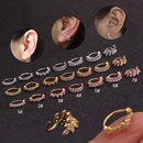Wish Hot Sale Piercing Jewelry New Copper Ear Bone Stud Micro Inlaid Zircon Nose Ring Leaves Ear Studs CrossBorder ECommerce Supplypicture16