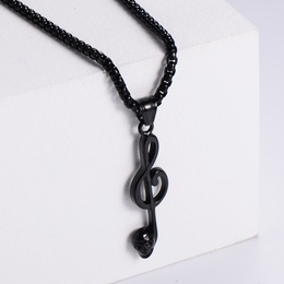einfache Note Musik Symbol Geisterkopf Schdel mnnlich und weiblich Edelstahl Anhnger Halskettepicture8
