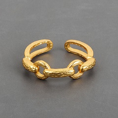 Korean Style Hollow Bends and Hitches Ring Ins Trendy Simple Beating Texture Opening Chain Ring Female Personalized Index Finger Ring