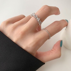 Korean new zircon irregular fashion simple mini twist tail ring classic wild ring