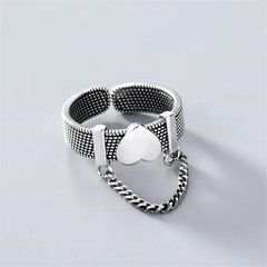 Cadena de borla brillante amor en forma de corazón anillo de estilo coreano elegante y único cinturón en forma de corazón anillo abierto todos los anillos de pareja