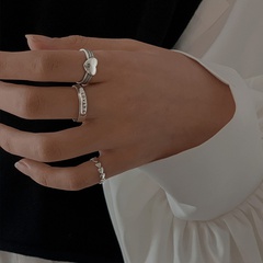 letter heart niche design fashion light luxury exquisite sweet open index finger ring
