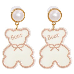 cute cartoon little white bear female earrings acrylic earrings ear jewelry