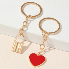 Cute peach heart keychain pendant key ring chain small bag pendant pendant gift