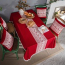 polyester fiber knitted jacquard red deer white tassel Christmas rectangular tableclothpicture7