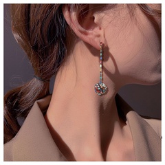 fashion earrings alloy inlaid diamond shiny earrings creative ball pendant temperament earrings
