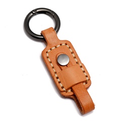 Simple retro hand stitched leather keychain creative personality small jewelry gift car key pendant