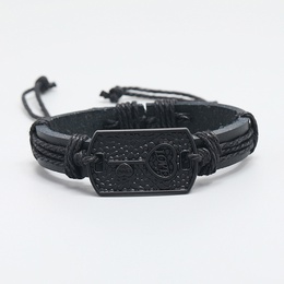 European and American Jewelry CrossBorder Rock Punk Couple Leather Bracelet Personality Design Layered Retro Woven Leather Braceletpicture9