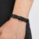European and American retro simple leather multilayer mens woven leather braceletpicture7