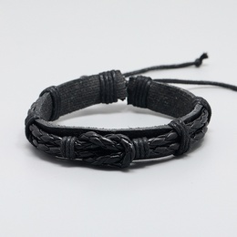 European and American retro simple leather multilayer mens woven leather braceletpicture8