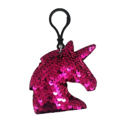 reflective sequined unicorn keychain color fish scale horse head small pendant bag car key accessories