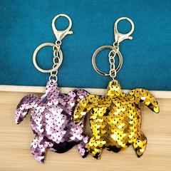 hot sale Reflective fish scale sequined turtle keychain fashion bags small pendants clothing accessories