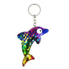 Reflective Sequin Keychain Fashion Backpack Ornaments Marine Life Dolphin Bag Accessories