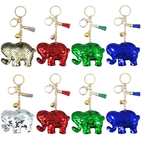 Llavero de elefante con lentejuelas a escala de pez reflectante, accesorios colgantes de bolso de moda NHDI473900's discount tags