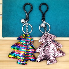 llavero de campana de árbol de Navidad de lentejuelas con escamas de pescado reflectantes, accesorios colgantes de bolso de moda