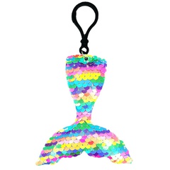 mermaid fish tail keychain double-sided reflective colorful fish scale sequin pendant fashion bag accessories