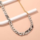 European and American DualColor Patchwork HipHop Hipster Cuban Link Chain Creative Fashion Street Shooting Punk OT Buckle Necklacepicture11