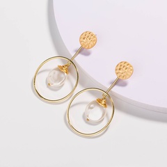 Fashion geometric pearl baroque pearl alloy earrings