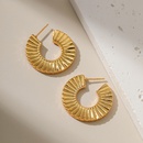 Amazon hei verkaufte europische und amerikanische fcherfrmige halbkreis frmige gestreifte Design RetroOhrringe Kupfer beschichtet 18 Karat echtes Gold Ohrringepicture10