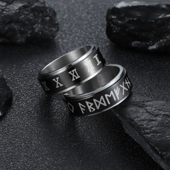 double-sided rotatable decompression ring Roman numerals jewelry