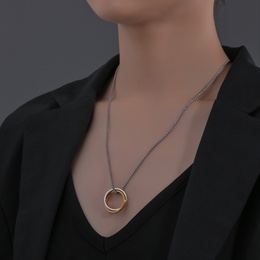 Paar Edelstahl Halskette Mobius Ring Halskette 2021 neue Schlsselbein kette Schmuck AllMatch Pullover Kettepicture8
