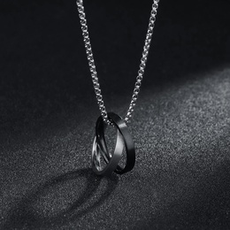 Paar Edelstahl Halskette Mobius Ring Halskette 2021 neue Schlsselbein kette Schmuck AllMatch Pullover Kettepicture12