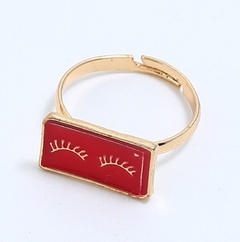 European and American fashion creative simple retro rectangular smiley dripping oil ring