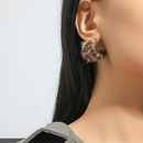 Autumn and winter new creative design leopard print plush Cshaped earringspicture7