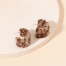 Autumn and winter new creative design leopard print plush Cshaped earringspicture9