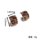 Autumn and winter new creative design leopard print plush Cshaped earringspicture10