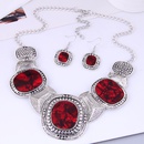 European and American fashion metal geometric plate accessories short necklace earrings setpicture3