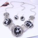 European and American fashion metal geometric plate accessories short necklace earrings setpicture6