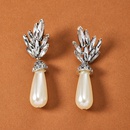 retro circle spider alloy rhinestones imitation pearl earrings wholesalepicture9