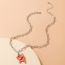 Cute Cartoon Necklace Resin Fawn Pearl Lock SingleLayer Clavicle Chainpicture9